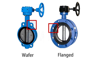 What is the difference between flange type and wafer type butterfly valve?
